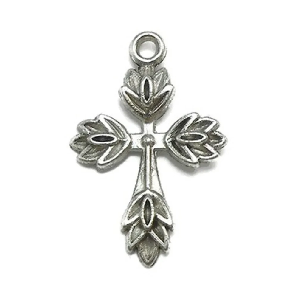 8pcs Cross‎ Charms silver tone metal religious pendant